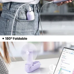 Gaiatop Mini Handheld Fan, Portable Personal Folding Cooling Hand Fan Rechargeable Battery Operated with 2 Speed Desk Fan USB Fan image 2