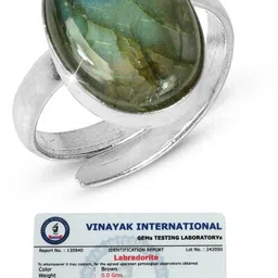 reiki crystal products Certified Natural Labradorite Adjustable Ring for Unisex Crystal, Stone Ring-picture-26