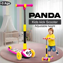 odelee Height Adjustable Foldable Kick Scooter for Kids with LED Wheels Kids Scooter image 2