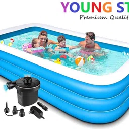 ecom bharat PREMIUM 10 Fts LENGTH AND 6 Fts WIDTH RECTANGULAR WATER SWIMMING POOL Inflatable Swimming Pool, Inflatable Toy Pump-picture-16