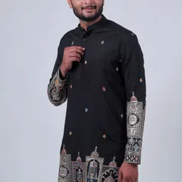 varbandhan Men Embroidered Viscose Rayon Straight Kurta image 2