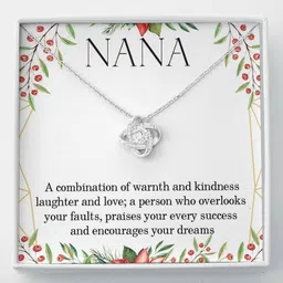 rakva Necklace for nana, gift for grandma, nana, mimi, nonna, grandmother Zircon Silver Pendant Set-picture-39