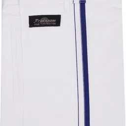Prakasam Cotton Premium Quality Readymade Pocket -White Cotton With Navy Border Solid Men Dhoti image 5