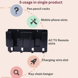 dsns Wall Mount Mobile Holder | Plastic Storage Case for Remotes Stand Pack OF 1 Plastic Key Holder image 4