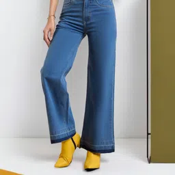 aa-ha! Women Regular Mid Rise Light Blue Jeans image 1