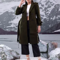 kotty Cotton Blend Solid Coat For Women image 1