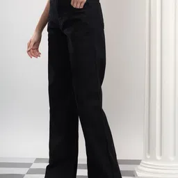kotty Women Straight Fit High Rise Black Jeans image 4