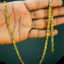 rkb sales 1gm gold plated High Quality Indian Polished chain men Gold-plated Plated Alloy Chain image 1