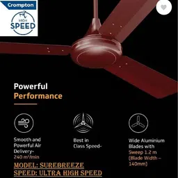 parvathi CROMPTON SUREBREEZE STARBRIZ 1200mm LUSTER BROWN CEILING FAN with 2 Year Warranty Energy Saving 1200 mm Ceiling Fan image 5