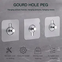 steffan Self Adhesive Wall Hooks - Heavy Duty Transparent Hooks Hook 10 image 2