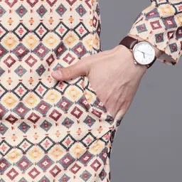 indo era Men Printed Cotton Blend Straight Kurta image 5
