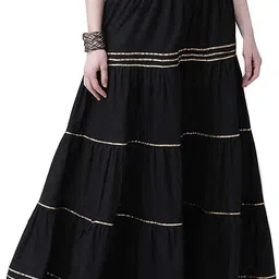kanna fabric Women Regular Fit Black Viscose Rayon Trousers image 1