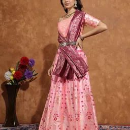 kv fashion Printed Semi Stitched Lehenga Choli image 3