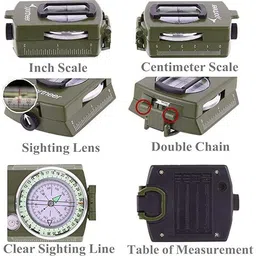 JMALL ™Military Lensatic Prismatic Matte Compass (Army Green) Compass image 2