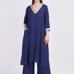 styvibe Women Solid, Embellished Pure Cotton Kaftan Kurta-picture-37