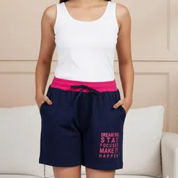 jocker Self Design Women Blue Boxer Shorts, Casual Shorts, Gym Shorts, Night Shorts, Regular Shorts, Sports Shorts image 3