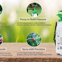 double eagle Hand Pump Garden Sprayer, Adjustable Nozzle, Agriculture, Garden, Home Use 8 L Hand Held Sprayer image 4