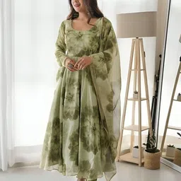 nitya clothing Printed Georgette Stitched Anarkali Gown image 1