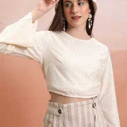 tokyo talkies Casual Regular Sleeves Solid Women White Top-picture-17