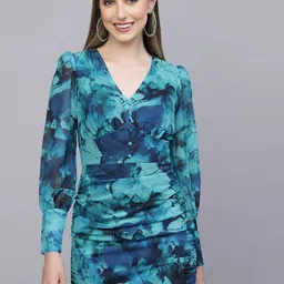 Women Bodycon Green Above Knee/Mid Thigh Length Dress-image-13
