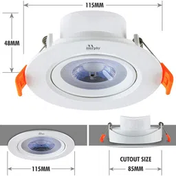 murphy LED 7W IRIS CONCEALED BOX (Blue, Pack of 6) Recessed Ceiling Lamp image 4