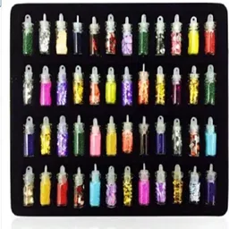 jollity Creative Spark 48 Bottle Nail Art and DIY Craft Set – Glitter, Beads & More image 1