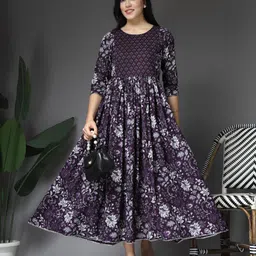 pristyle Women Gown Purple Maxi/Full Length Dress-picture-19