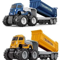 zuuluzrs Die-Cast Construction Dumper Truck toys with Friction Powered Toy image 4