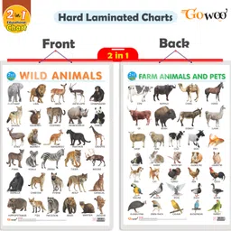 2 IN 1 WILD AND FARM ANIMALS & PETS Early Learning Educational Chart for Kids | 20"X30" inch |Non-Tearable and Waterproof | Double Sided Laminated | Perfect for Homeschooling, Kindergarten and Nursery Students Paper Print-image-10