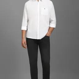louis philippe jeans Men Slim Fit Solid Spread Collar Casual Shirt image 2