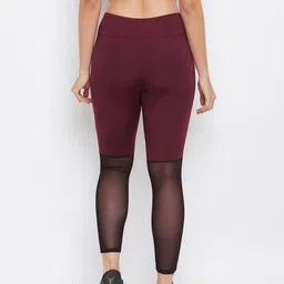 clovia Solid Women Maroon Tights image 2