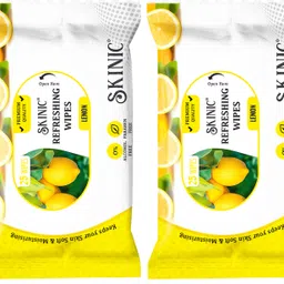 skinic 100 Refreshing Wet Tissue-Lemon Extracts, 0% Alcohol & Paraben, Facial Wipes-picture-10