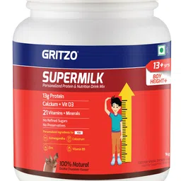 gritzo SuperMilk Height+ (13+y Boys), 13g Protein (Double Chocolate)-picture-25