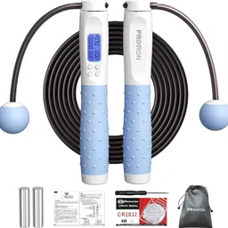 proiron Skipping Rope(WHITE & BLUE), Digital Jump Rope Adjustable Weights/Length Weighted Skipping Rope-picture-15