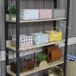 kvvtrades Cotton Foldable Storage Basket -4 Small Collapsible Canvas Containers Storage Basket image 4