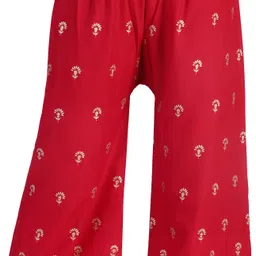 binish Women Regular Fit Red Viscose Rayon Trousers-picture-10