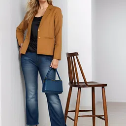 rocksy Women Solid Single Breasted Casual Blazer image 3