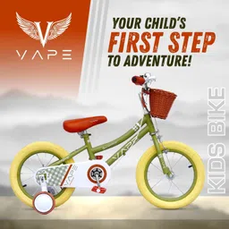 goal VAPE Boys/Girls Kids Cycle for 2 - 5 Years with Training Wheels & Basket 14 T (inch) Road Cycle-picture-17