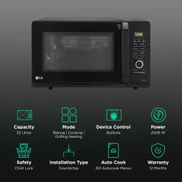 LG 32L Convection Microwave Oven with Diet Fry (Black) image 3