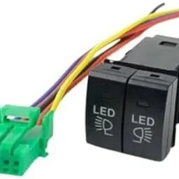 cloudsale 4 Wire Car Fog Light Switch, DC 12V On Off Push Button compatible for camry cars 2 Car Dash Switch Panel-picture-34