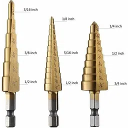 shb HSS Steel Step Cone Titanium Drill Bit Hole Cutter Tool | for using to cut holes in steel, brass, wood, plastic,iron-picture-12