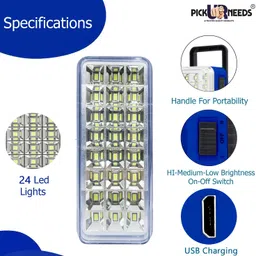 pick ur needs High-Bright 36 LED Rechargeable Home Lantern Lamp Light (Pack Of 2) 5 hrs Flood Lamp Emergency Light image 3