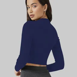 maheshvi Pack of 2 Casual Regular Sleeves Solid Women Dark Blue Top image 3