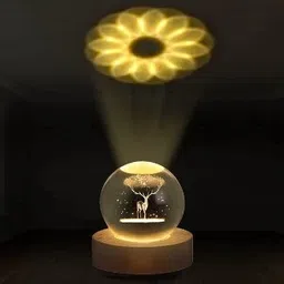 shopogenix Engraved Deer Crystal Ball,USB Table LED Wood Base Crystal Ball Home Decoration Night Lamp-picture-10