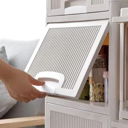 ashlas 3 Tier Organizer for Clothes/Kitchen Storage Rack/Modular Wardrobe for Cloth PP Collapsible Wardrobe image 3