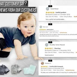 b s natural Baby Knee Pads for Crawling, Anti-Slip Padded Stretchable Multicolor Baby Knee Pads image 5