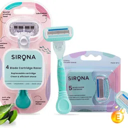 sirona 4 Blade Reusable Hair Removal Razor - 1 Pcs with Razor Cartridge - 2 Pcs, Women-picture-20