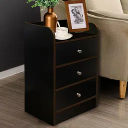 kawachi Woodit Bedside Table In Wenge Brown Colour-picture-22