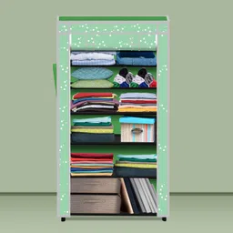 mezire Compact 6-Layer Wardrobe/Shoe Rack Foldable for Clothes, Home Organizer/Home PP Collapsible Wardrobe image 5