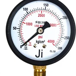 "ji" japsin instrumentation Pressure Gauge For Oxygen, 2.5" Dial, 0-280 Kg/Cm², 1/4" BSP (M) Connection Dial Indicator image 2